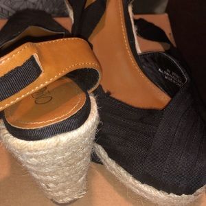 Black Wedge Espadrille Size 6